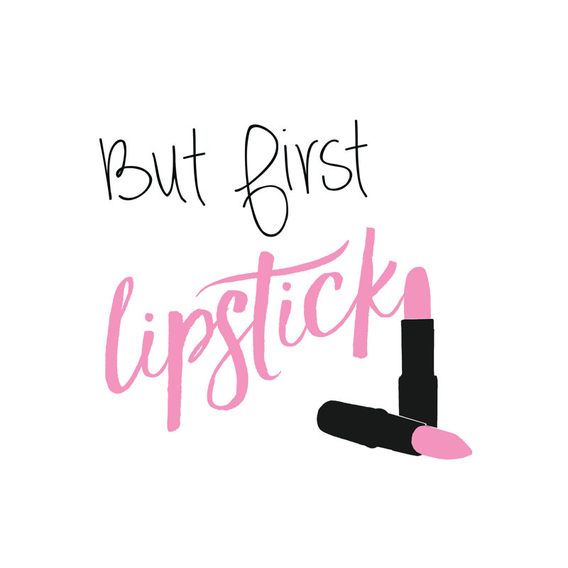 But First Lipstick 2 - Wrapped Canvas Print, 30cm H x 30cm W x 3.8cm D