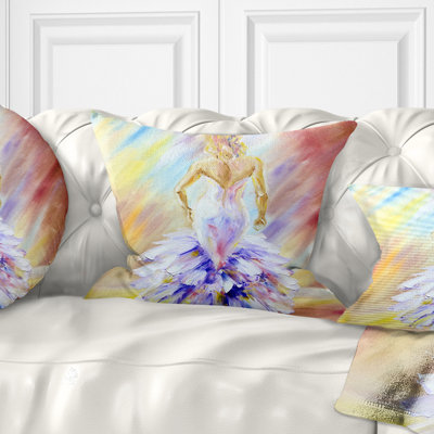 Femme au ballon - Coussin décoratif imprimé personnes