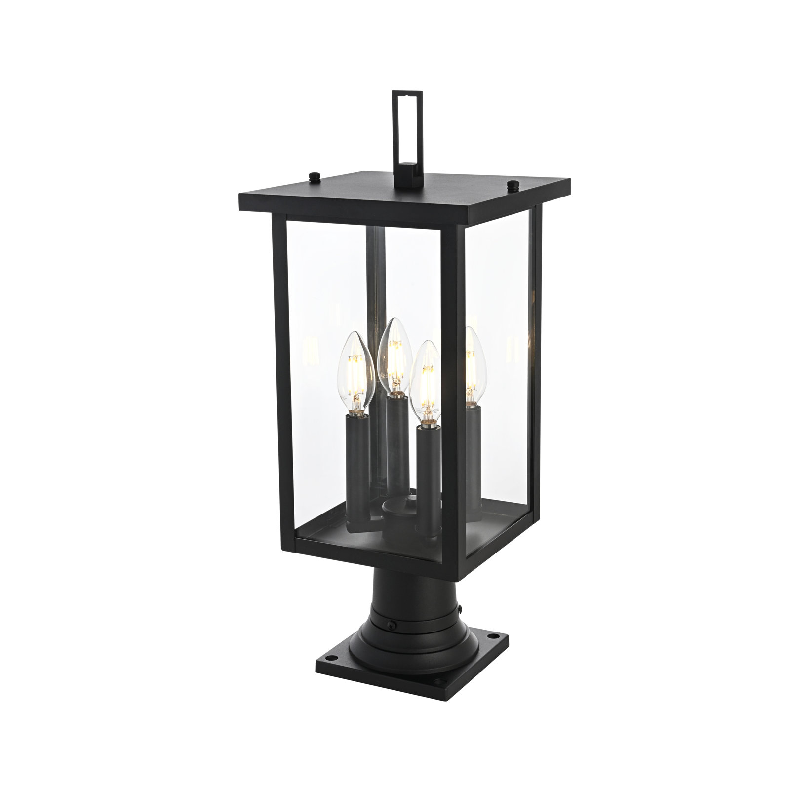 9" Iron Outdoor Post Light