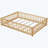 Floor Platform Bed with Fence Guardrails and Door