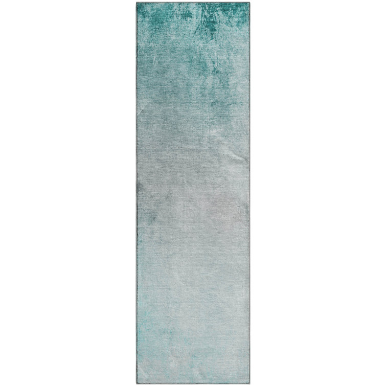 Premium Machine Washable Cerrito AMF601 Teal Rug
