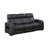 Fiya Power Double Reclining LED Sofa, USB Ports, Black Faux Leather-135371801-135371802