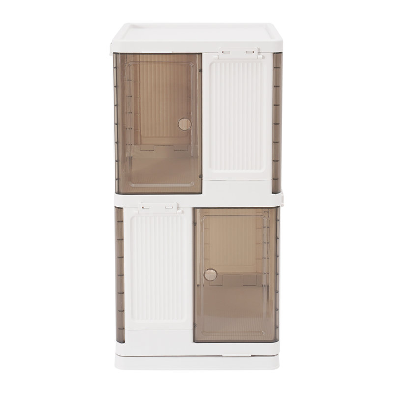 Bibliothèque à 2 niveaux avec portes H 29,13 po x l 14,56 po x P 14,56 po, (2 tablettes) H 29,13 po x l 14,56 po x P 14,56 po