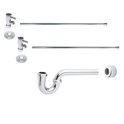 Freestanding Pedestal Sink Supply Kit with P-Trap and Cross Handles