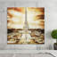 Tour Eiffel AB - Ensemble de 2 peintures sans cadre sur verre