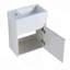 Meuble-lavabo flottant mural 18 po avec lavabo en résine blanche et porte d'armoire à fermeture en douceur