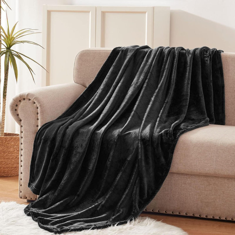 Très grand jeté en molleton pour canapé, canapé, couvertures super douces et chaudes 300 g / m², jeté en cobalt toutes saisons, confortable, moelleux, léger, 50 po x 70 po