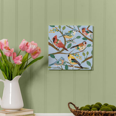 Décoration murale d'intérieur What Bird Shed, oiseaux floraux, L 12 po x H 12 po
