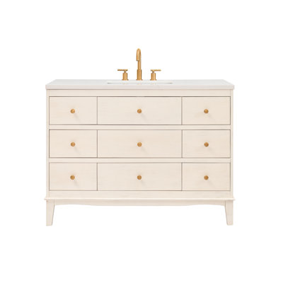 47.75581'' Single Bathroom Vanity with Marble Top