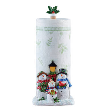 Holiday Theme Touque Snowman Design Metal Paper Towel Holder