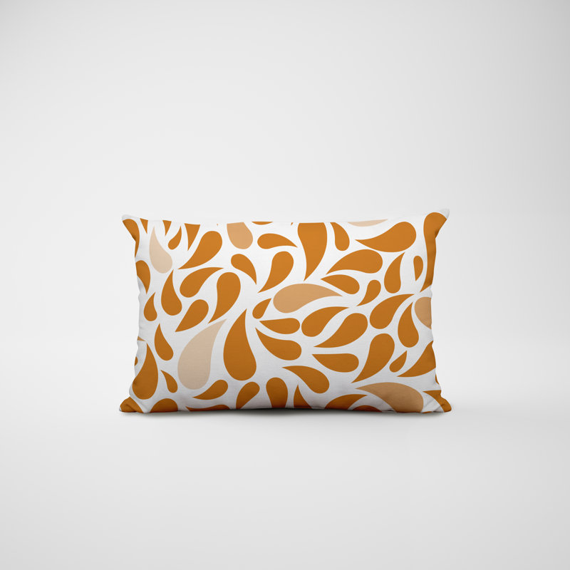 Paisley Outdoor Reversible Throw Pillow, Orange