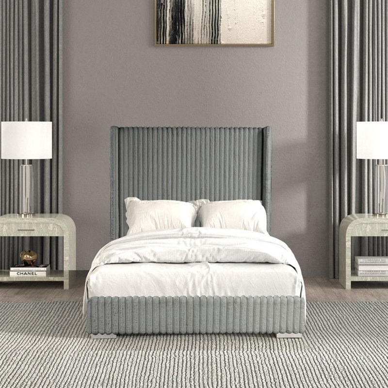 Lit contemporain, Grand lit, Gris