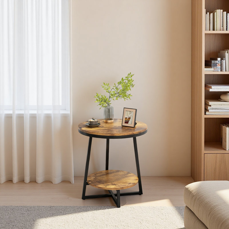 Modern Side Table,Rustic End Table,Round Coffee Table