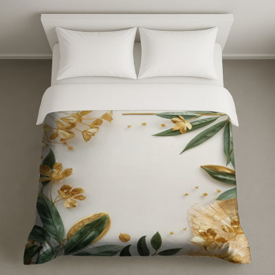 Housses de couette dorées et vertes