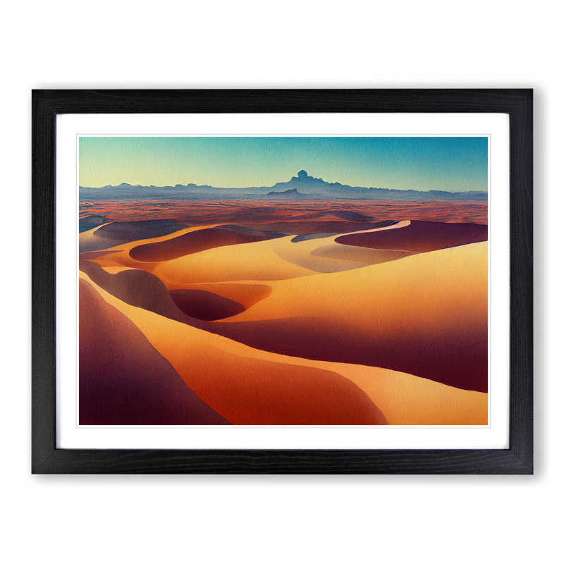Desert View Vol.1 - Single Picture Frame Print, 46cm H x 64cm W x 2cm D, Black