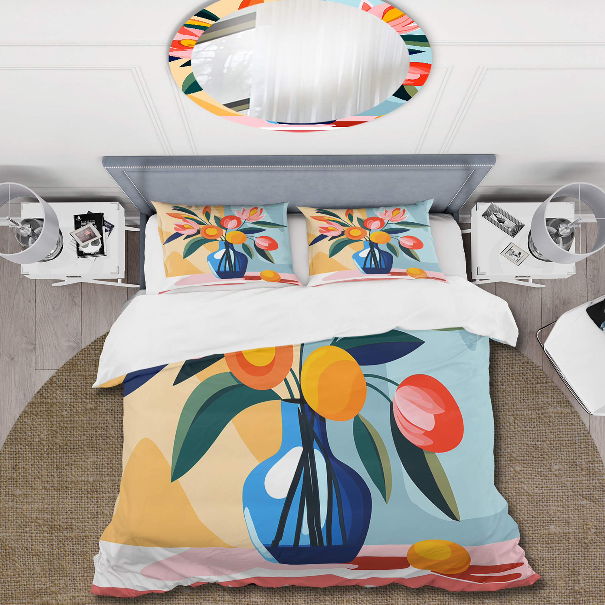 Ensemble De Couette Pottery Barn Pura Vida – Rayures Colorées – Coton épais – Taille Queen – 3 Pièces