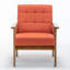 Fauteuil rembourré en bois massif de style nordique-1788609000
