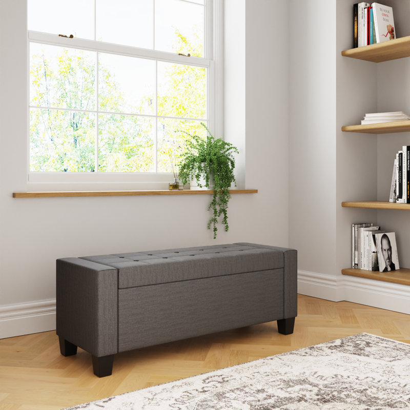 Ashley Storage Bench, Charcoal Grey