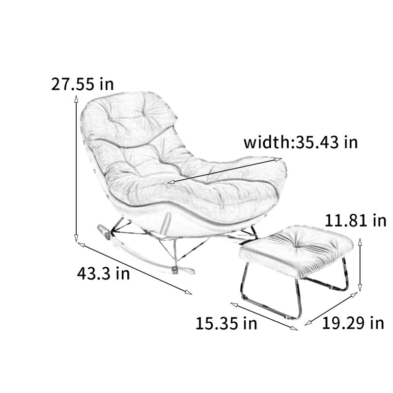 Chaise berçante ergonomique, Cyan