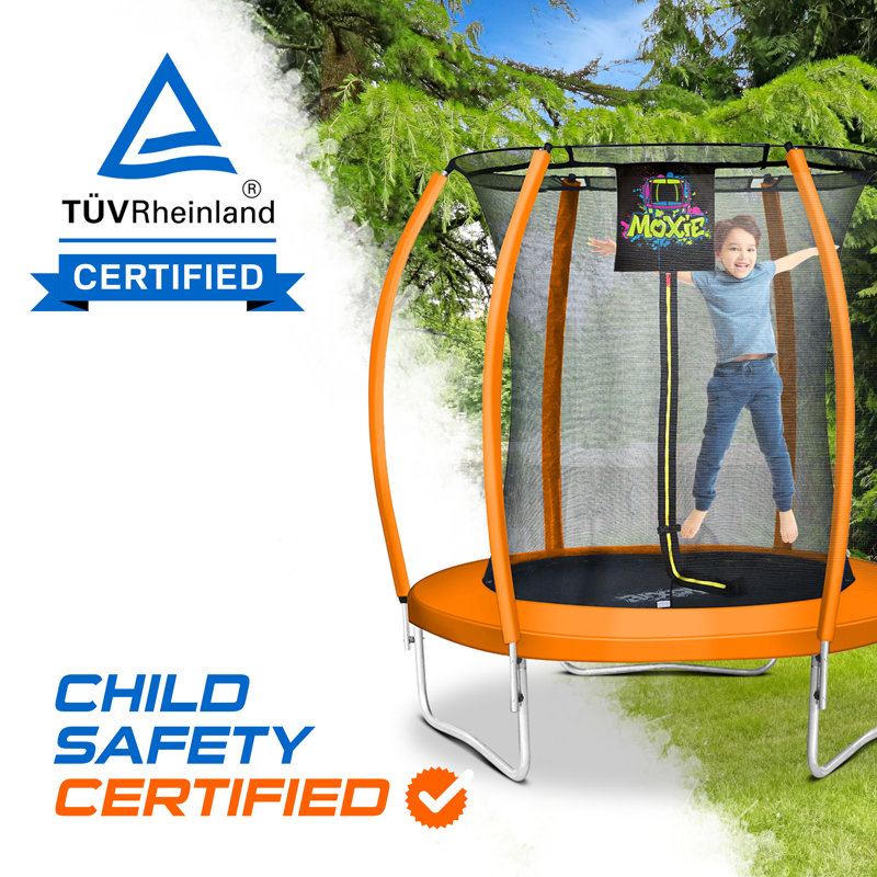 Ensemble de trampoline d'extérieur en forme de citrouille avec enceinte de sécurité haut de gamme Machrus Moxie, 6 pi, Orangé