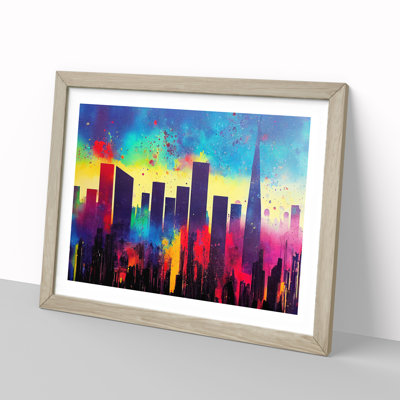 XH1022-9574X Vibrant London Skyline Vol.1 Abstract - Single Picture Frame Painting