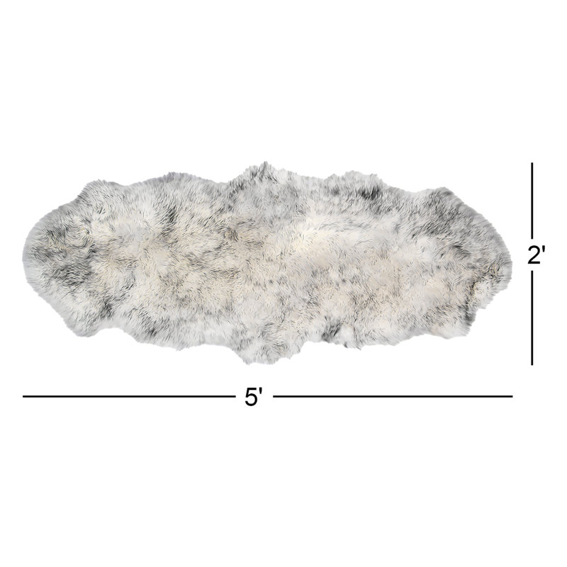 Lemont Sheepskin Animal Print Indoor Rug, Novelty 2' x 5'