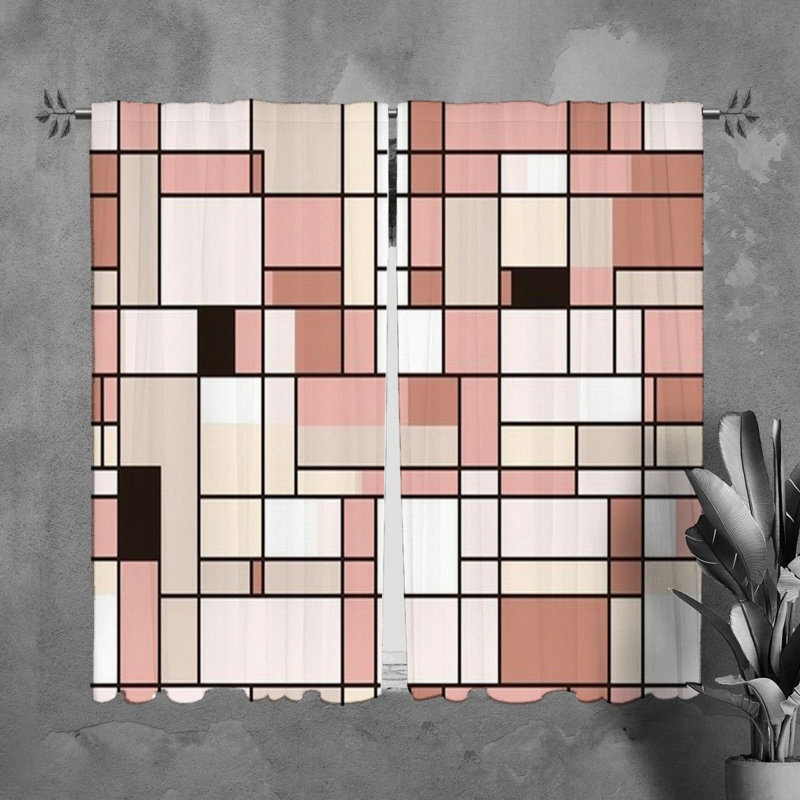 Rideaux de fenêtre Mondrian, H 82 po x l 40 po