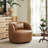 Jaydin 34" Wide Faux Leather Upholstered Swivel Armchair-651799837