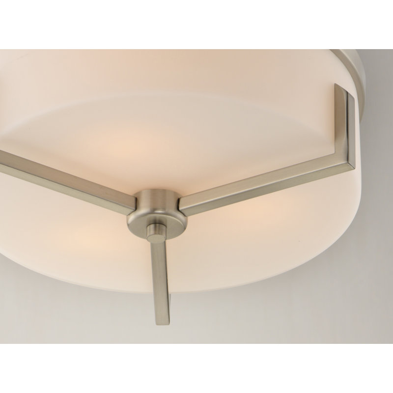Rosolio Glass Flush Mount, Satin Nickel
