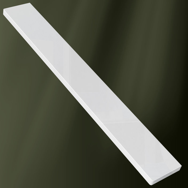 Meuble anti-éclaboussures pour comptoir de salle de bain rectangulaire à surface solide l 36 po x H 3,5 po H blanc poli