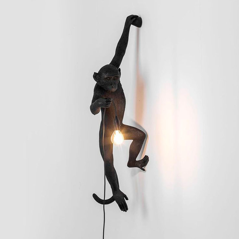 Lampe murale Simio, noir, Noir