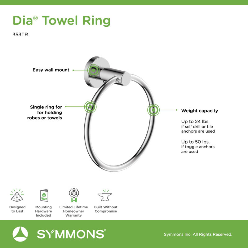 Dia 4 Piece Bath Accessory Hardware Set, Polished Chrome