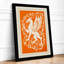 Winged Lion Heraldic Art Deco - Framed Print-1606070680-1606070685