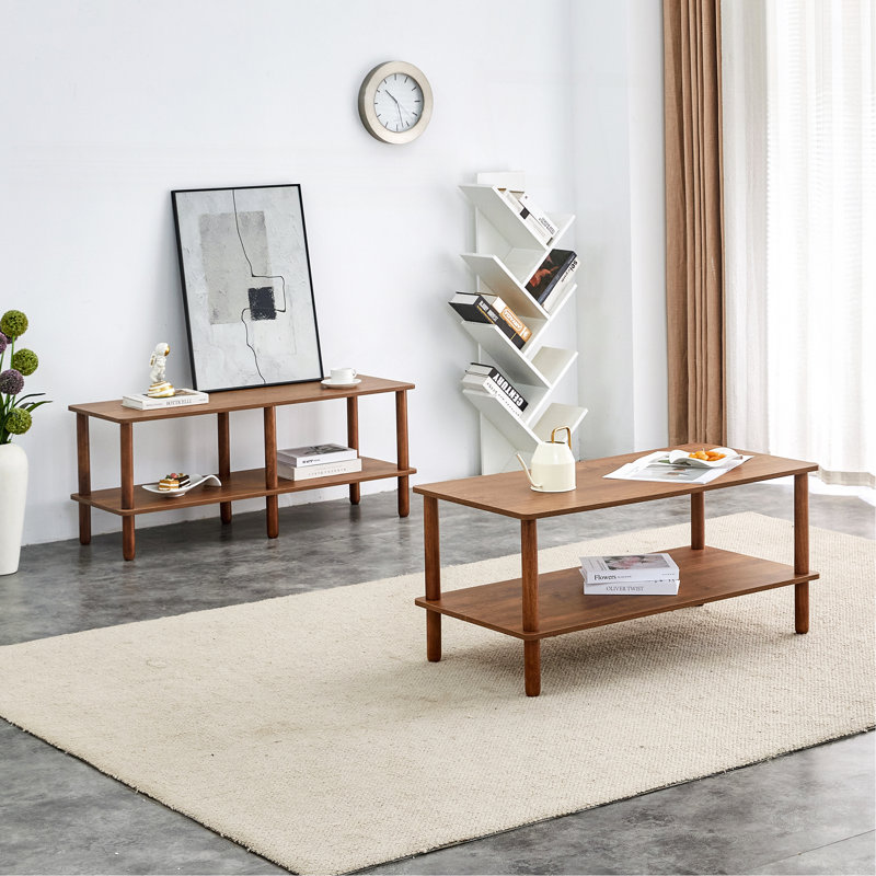Ensemble de table basse et de télévision, Noyer brun