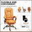 Fauteuil de bureau à massage vibrant avec support lombaire et repose-pieds rétractable pour un confort ultime-548113770