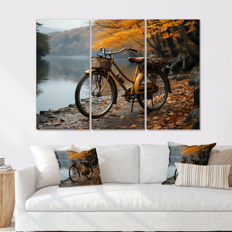 Amber Adventure Bicycle - Ensemble d'art mural vélo, H 28 po x l 36 po