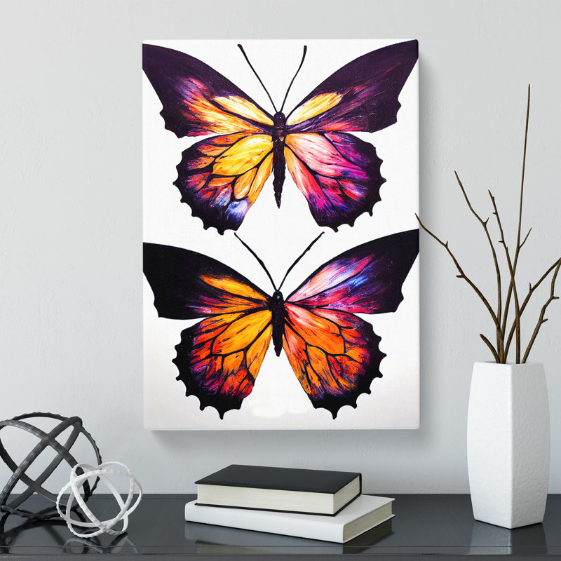 Butterfly Hydrodipped - Wrapped Canvas, 76cm H x 50cm W x 3cm D