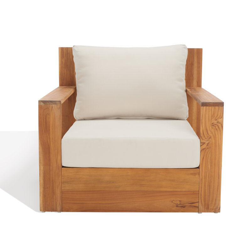 Chaise de patio en teck Azul, Beige