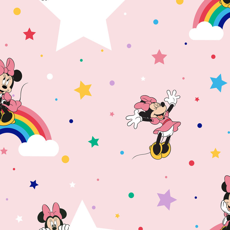 Rainbow Minnie Disney 10m x 52cm Matt Wallpaper Roll
