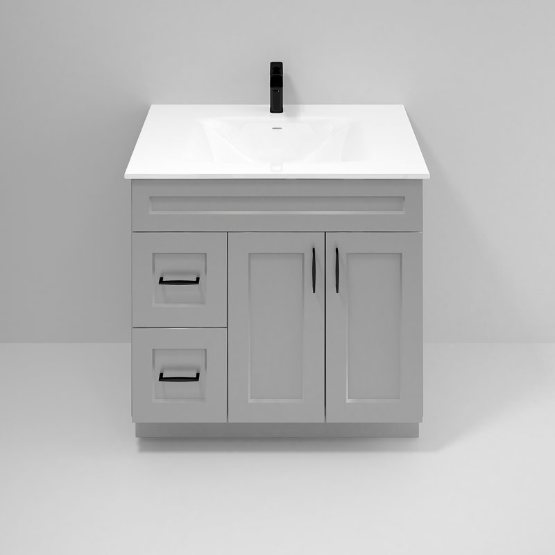 Light Gray Shaker 36'' Freestanding Bathroom Vanity with Drawers