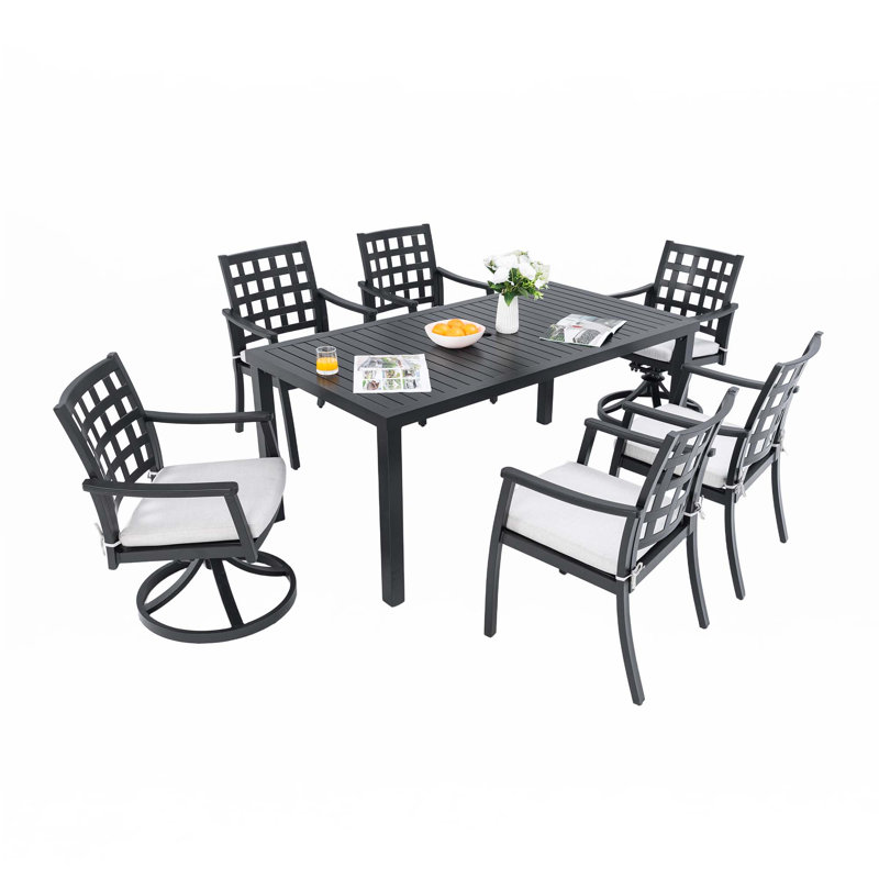 Ensemble de salle à manger d'extérieur 7 pièces Modern Classic