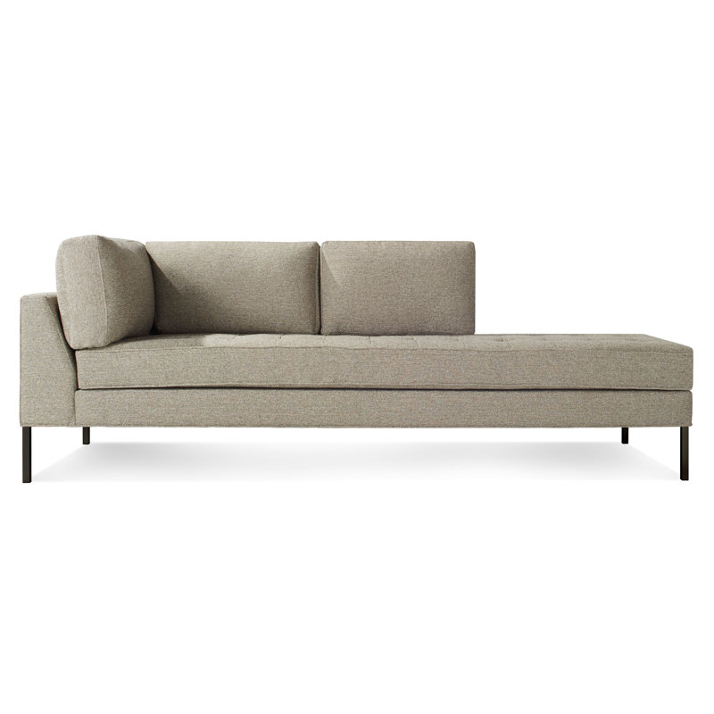 Paramount Chaise Lounge, Sanford Ceramic Crossweave, Metal, Left Hand Facing