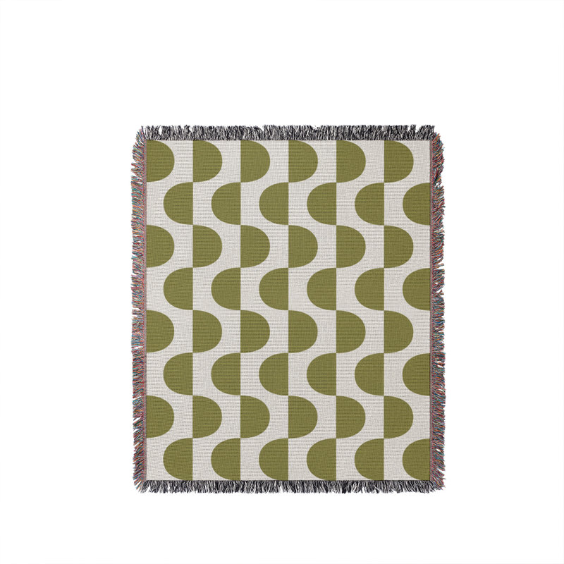 Jeté en coton Demi, Chartreuse, 60 po x 80 po