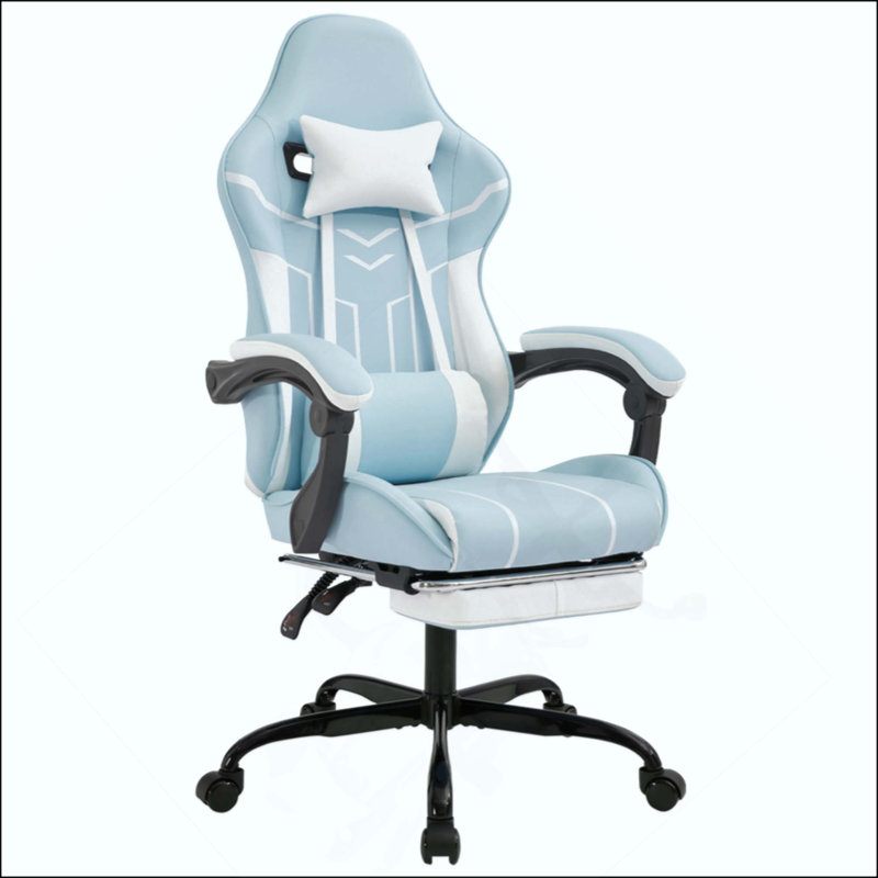 Chaise de jeu, chaise d'ordinateur ergonomique avec repose-pieds Chaise de bureau Chaise d'ordinateur ergonomique avec dossier lombaire