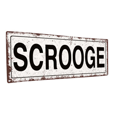 Plaque en métal Scrooge Christmas