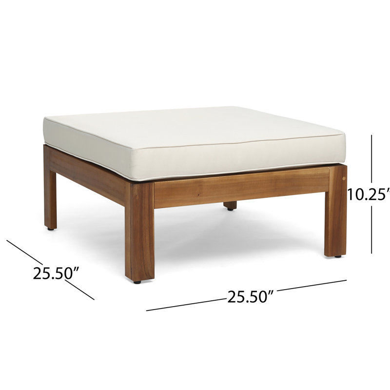 Chaise de jardin en bois beige avec coussins et pour accueillir