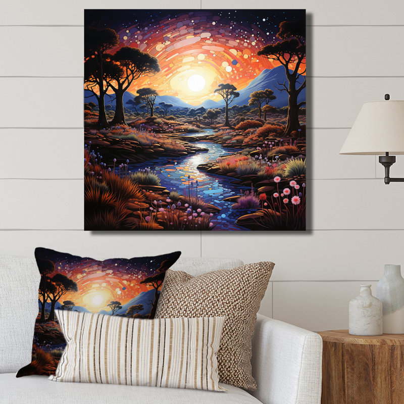 Désert crépuscule Oasis I - impression, H 36 po x l 36 po x P 1,5 po, Toile tendue