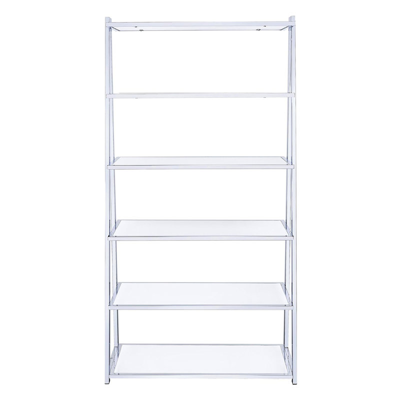 6 tablettes fixes de présentation verticales blanches et rectangulaires, avec dossier ouvert, 35,59 po de profondeur, 16,2 po de largeur, 71,61 po de hauteur