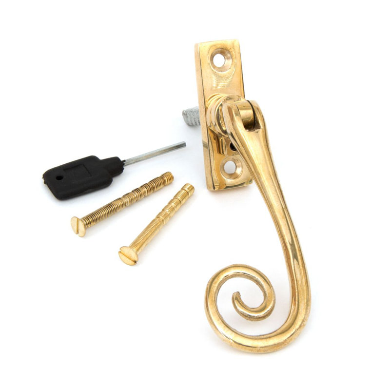 Slim Monkeytail Espag Door Accessory, Polished Brass