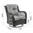 Fruttuo Traditional 2-Person Swivel Patio Conversation Set with Polyester Cushions and Table in Gray-1684529308